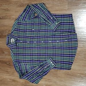 (S) Cinch Men's Plaid Tartan Casual Collared Rodeo Farmhouse Outdoors